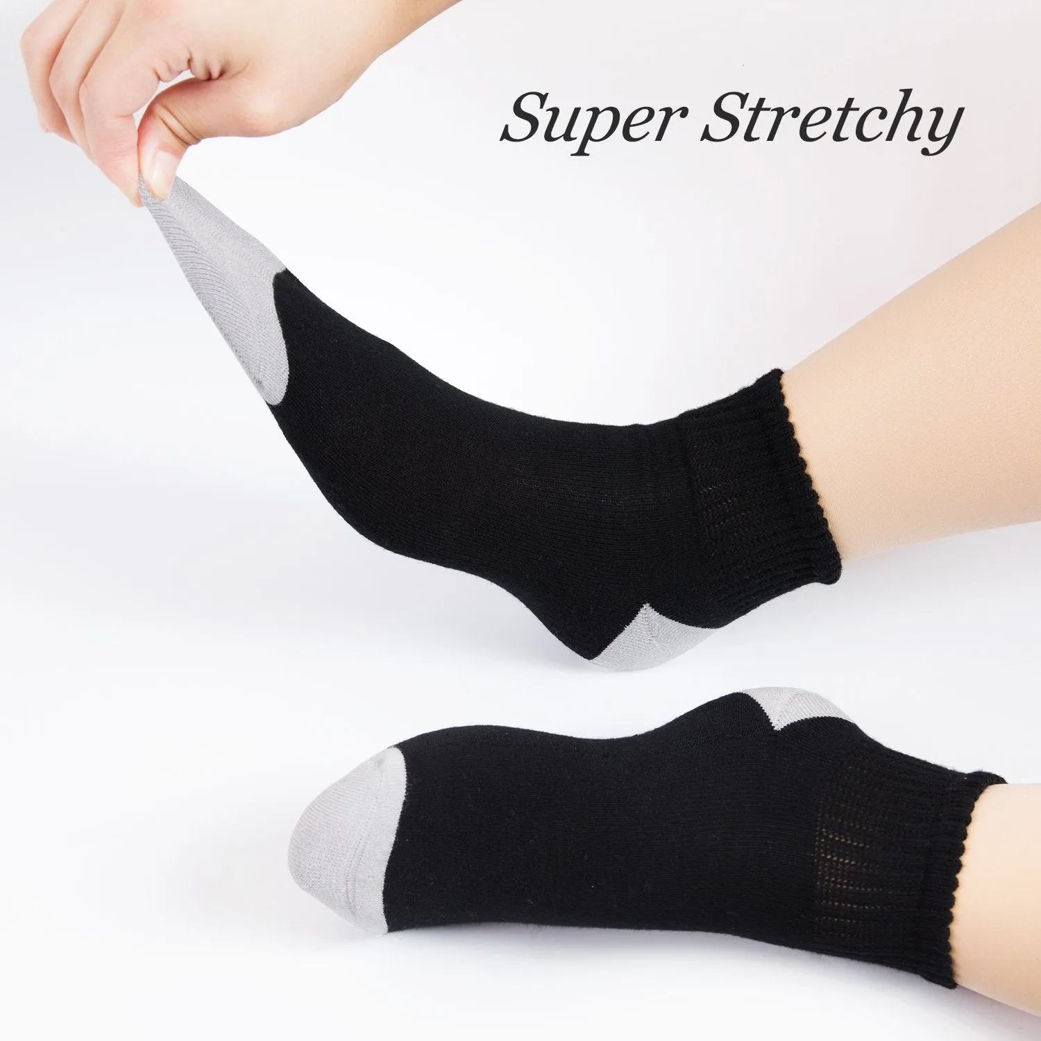 MD Bamboo Non-Binding Ankle Socks with Seamless Toe and Cushion Sole (2 Pairs)