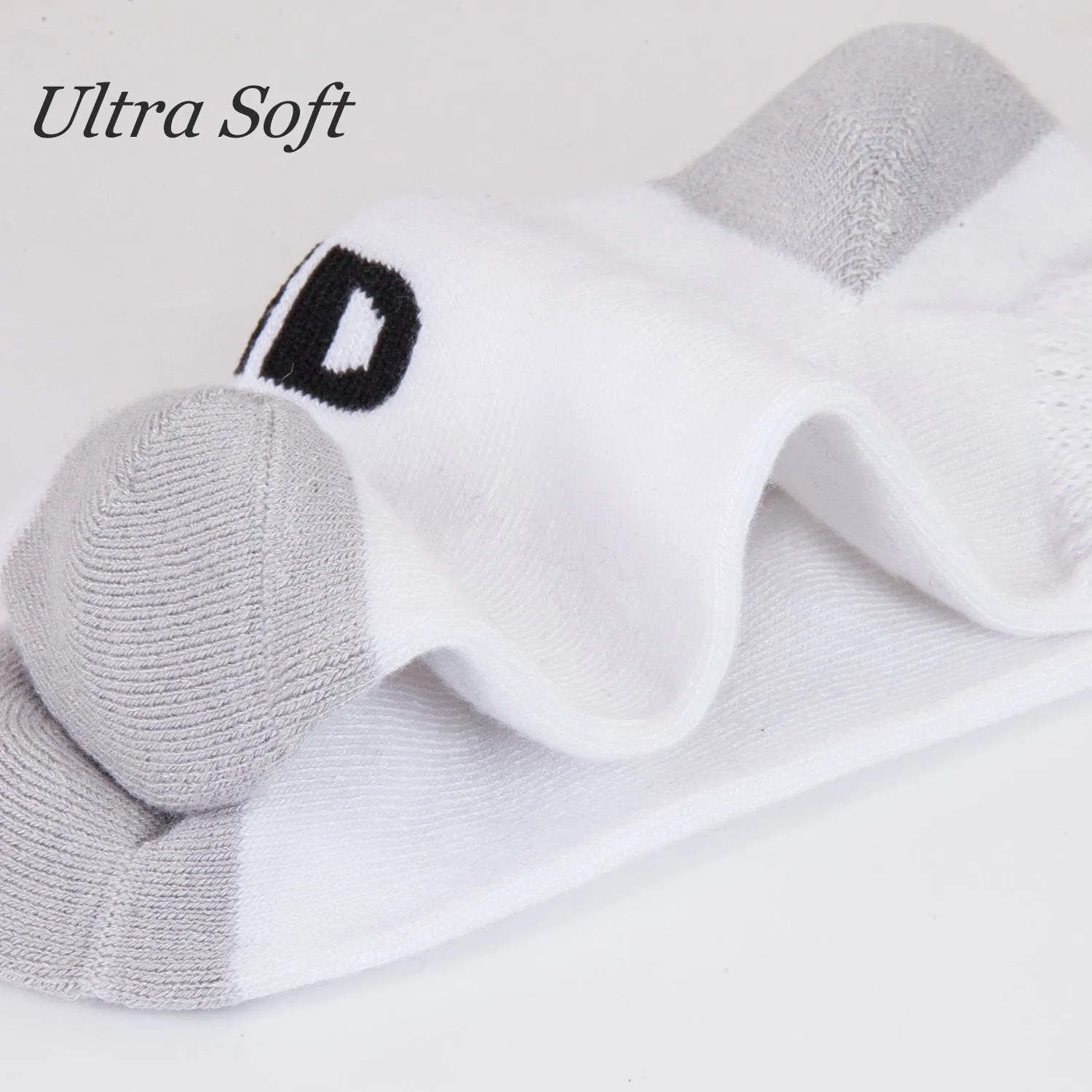 MD Bamboo Non-Binding Ankle Socks with Seamless Toe and Cushion Sole (2 Pairs)