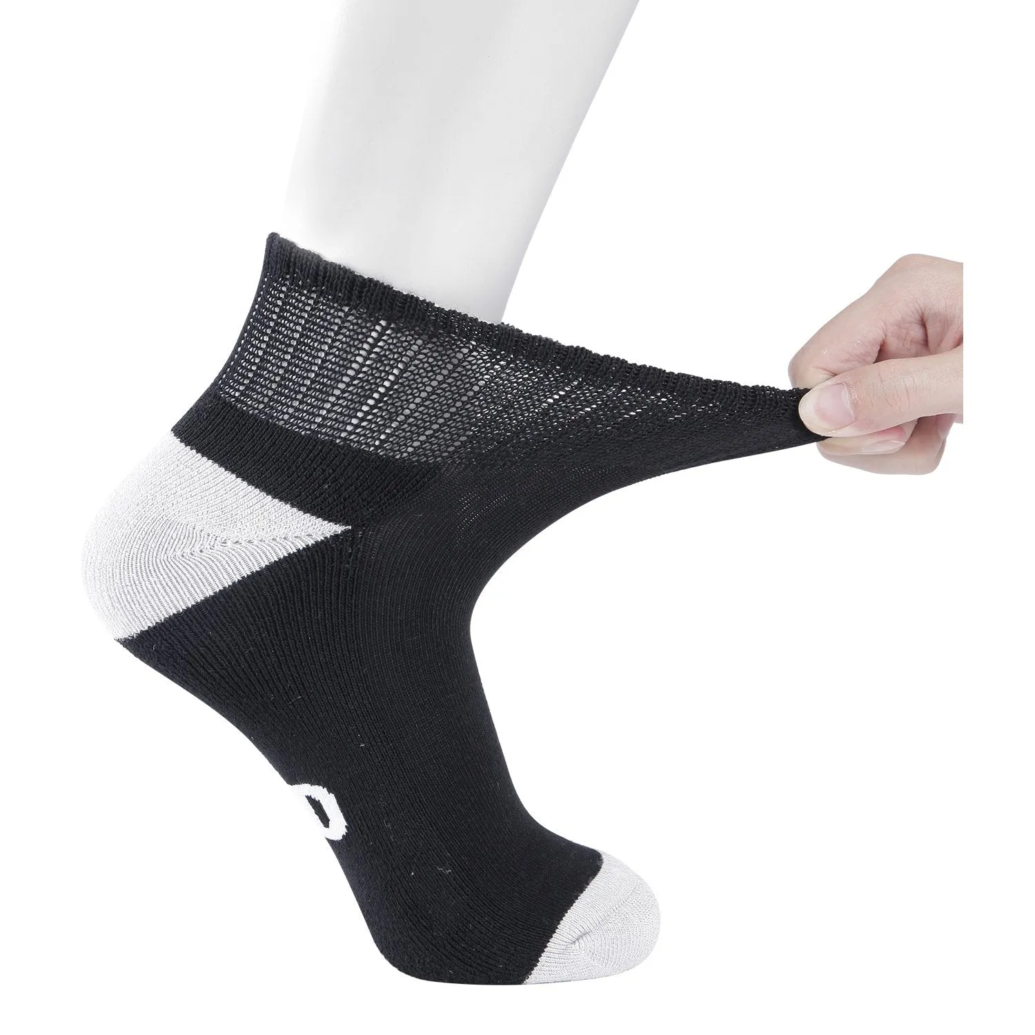 MD Bamboo Non-Binding Ankle Socks with Seamless Toe and Cushion Sole (2 Pairs)