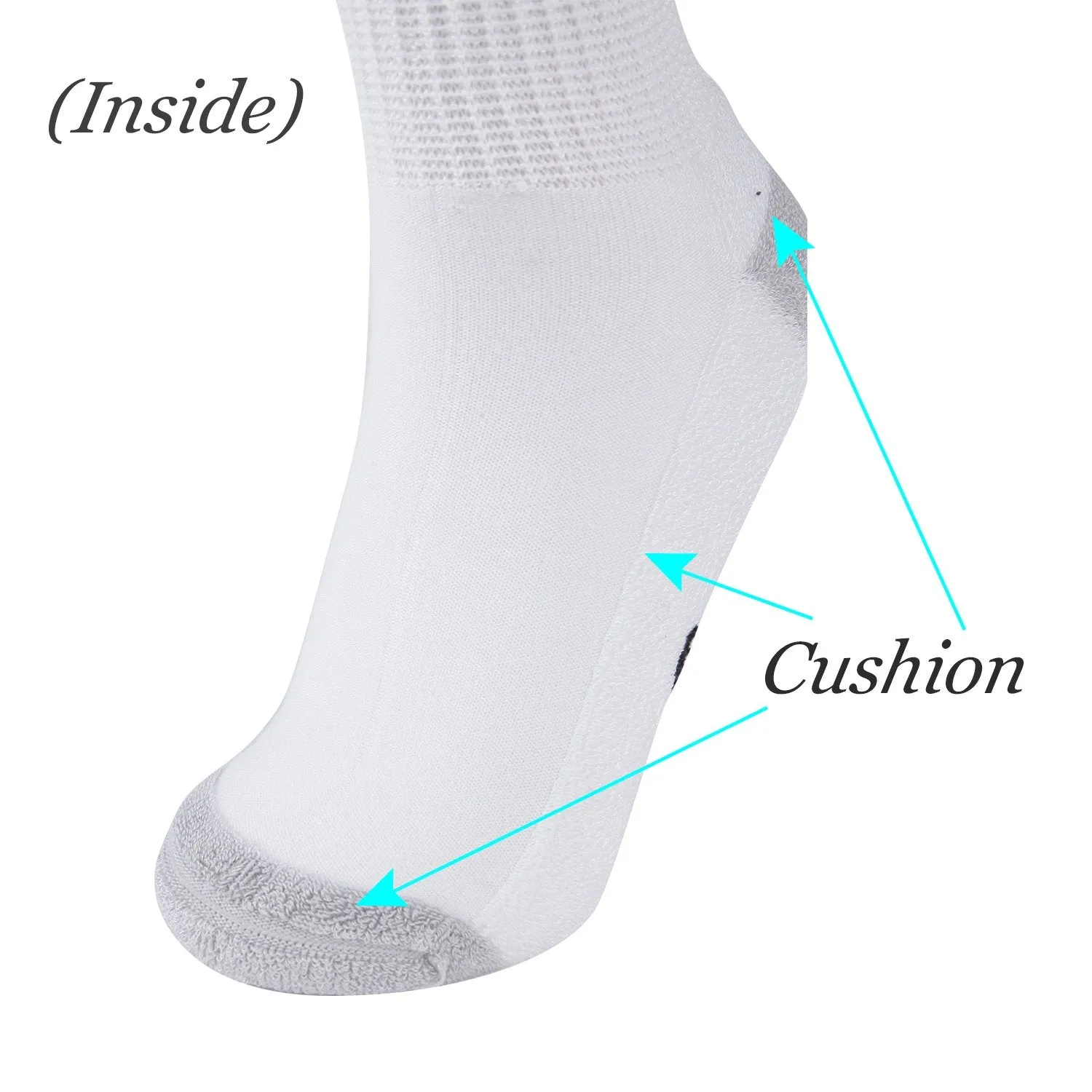 MD Bamboo Non-Binding Ankle Socks with Seamless Toe and Cushion Sole (2 Pairs)