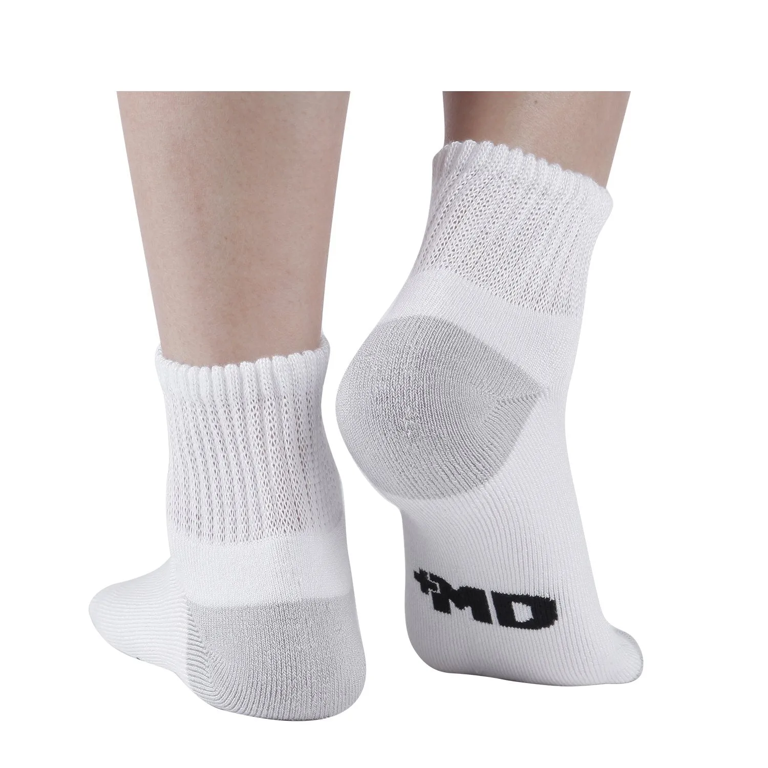 MD Bamboo Non-Binding Ankle Socks with Seamless Toe and Cushion Sole (2 Pairs)