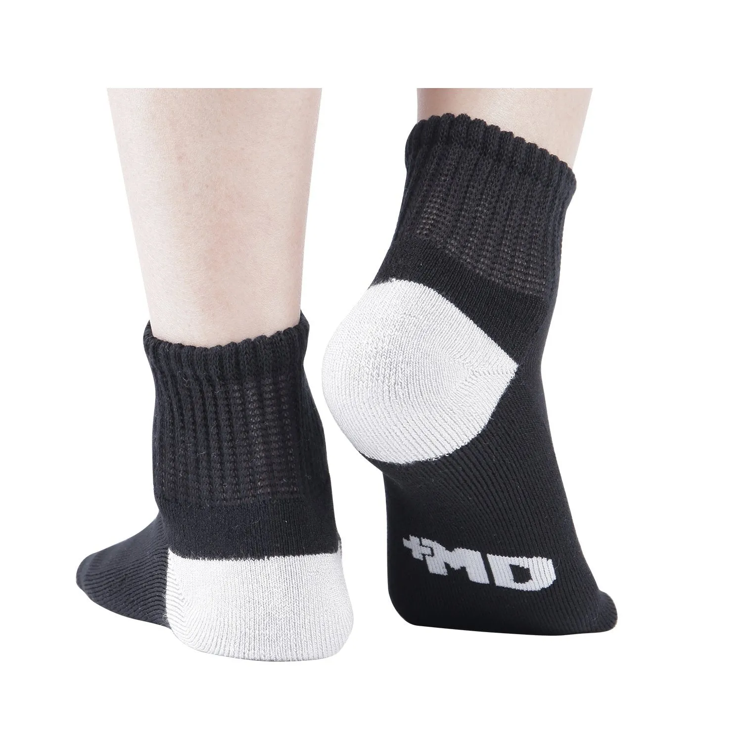 MD Bamboo Non-Binding Ankle Socks with Seamless Toe and Cushion Sole (2 Pairs)