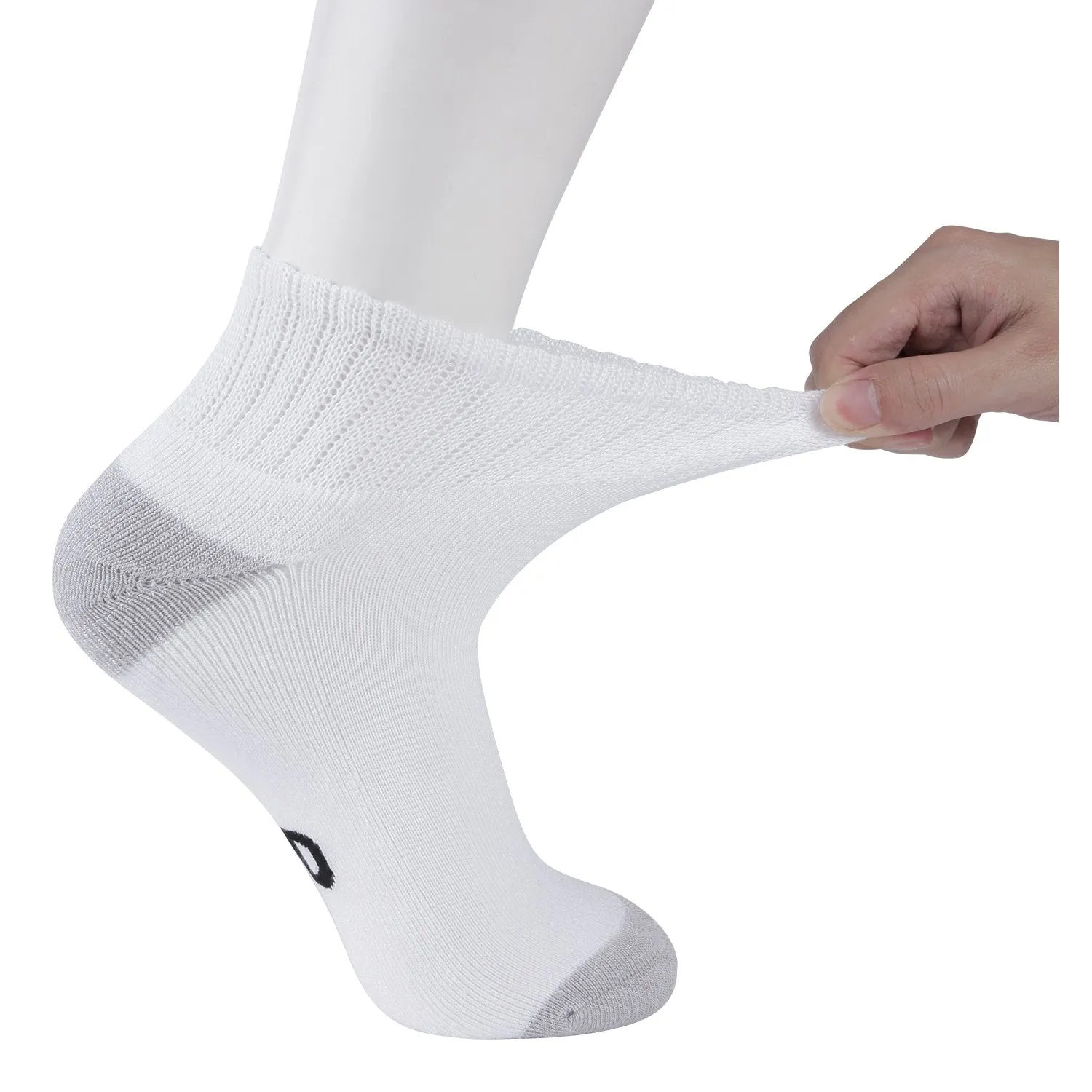 MD Bamboo Non-Binding Ankle Socks with Seamless Toe and Cushion Sole (2 Pairs)