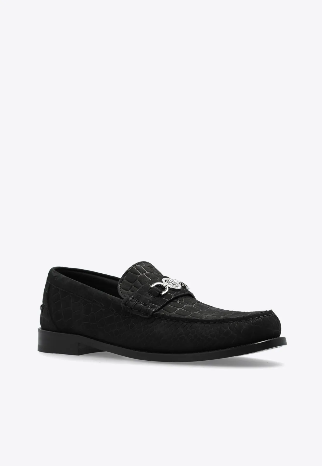 Medusa '95 Croc-Embossed Leather Loafers