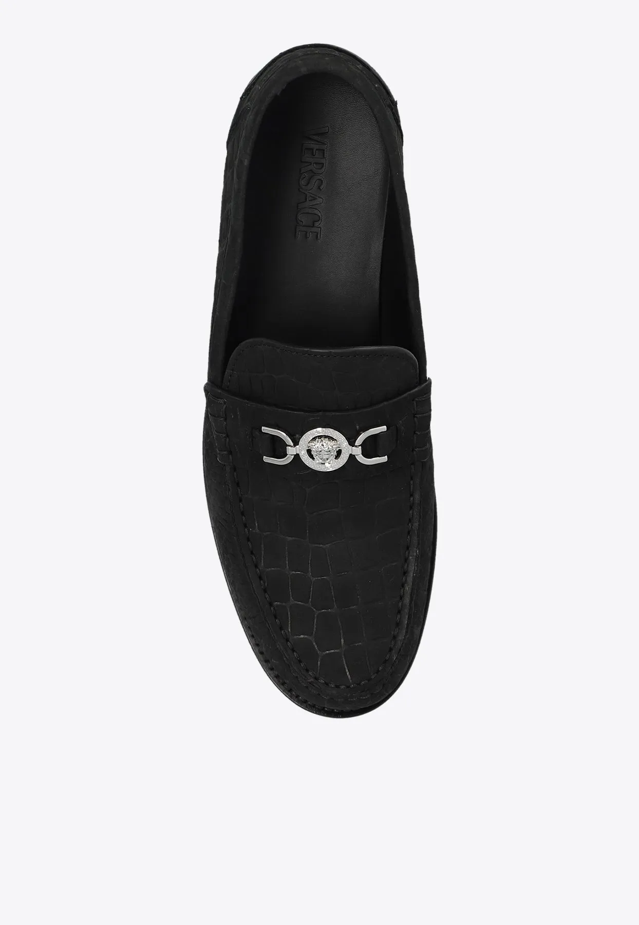 Medusa '95 Croc-Embossed Leather Loafers