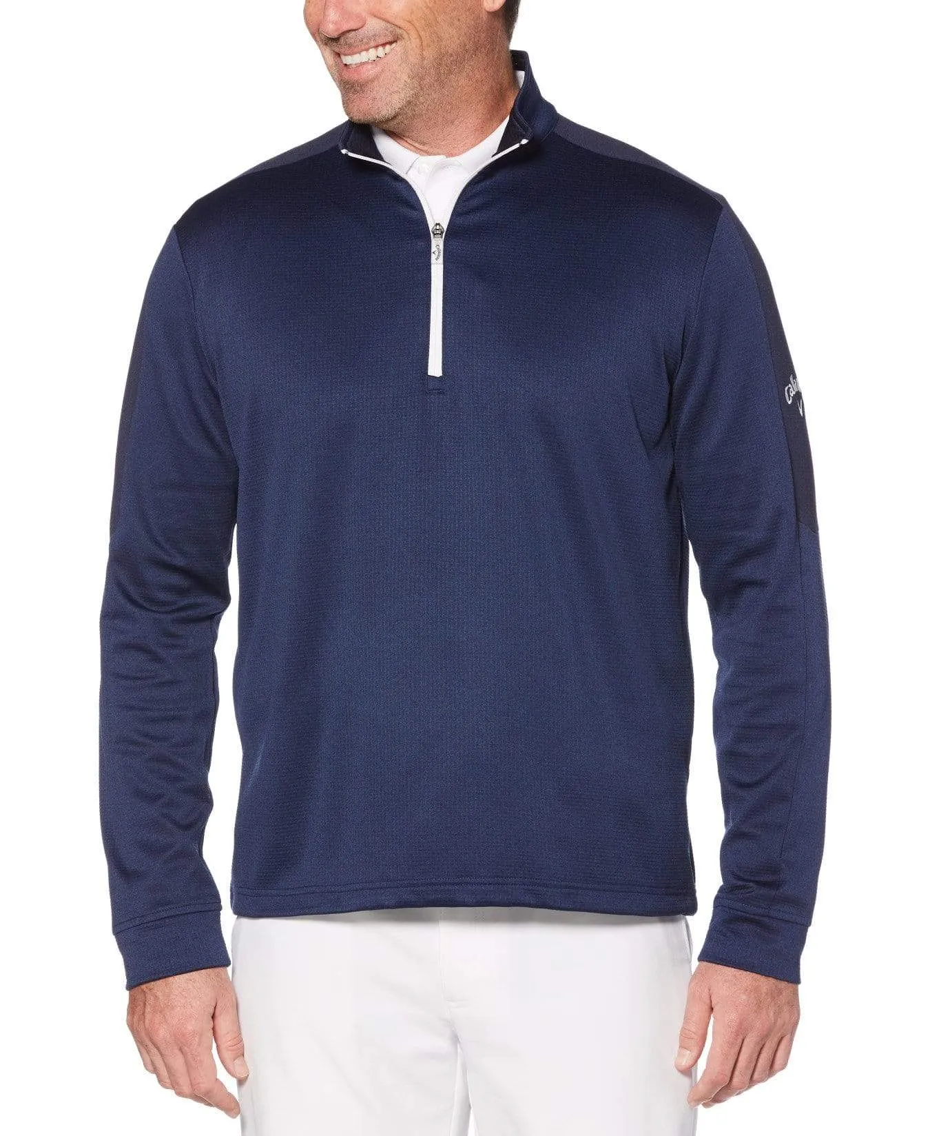 Mens Callaway X Thermal Heathered Waffle Fleece Mid-Layer
