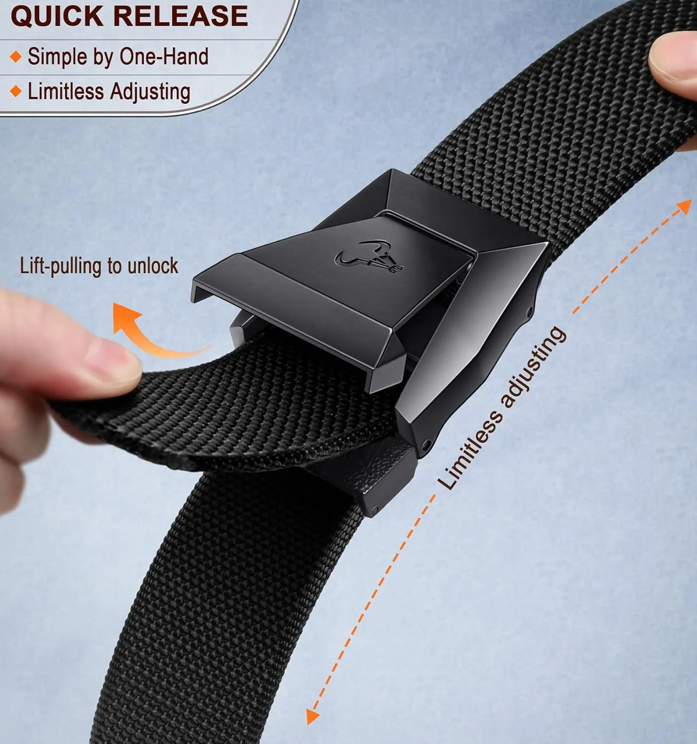 Men's Tactical Belt, Stretch Nylon Belt for Men 1.5"