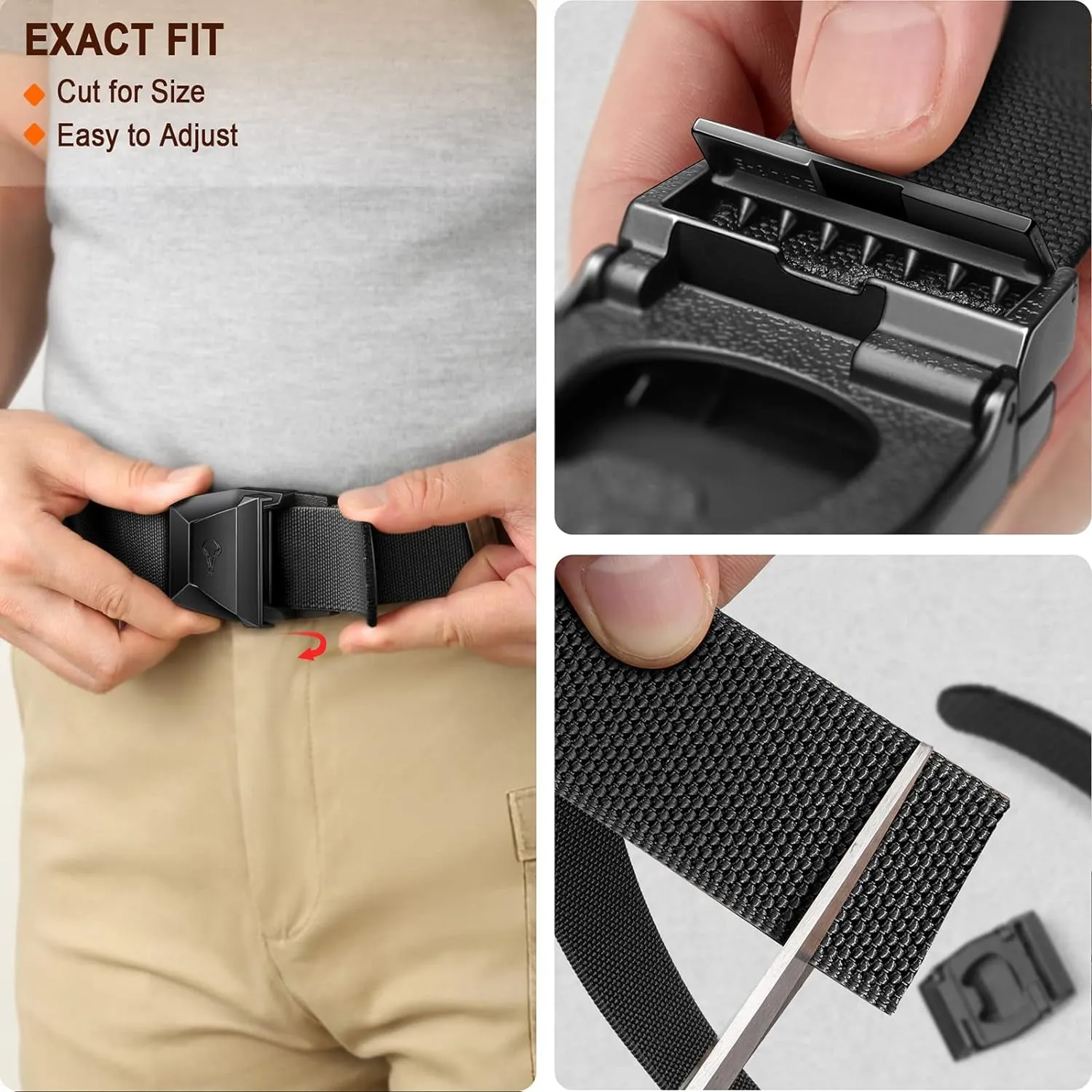 Men's Tactical Belt, Stretch Nylon Belt for Men 1.5"