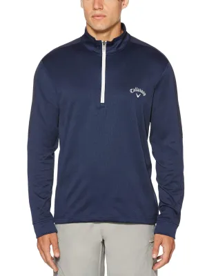 Mens Thermal Heathered Waffle Fleece Mid-Layer