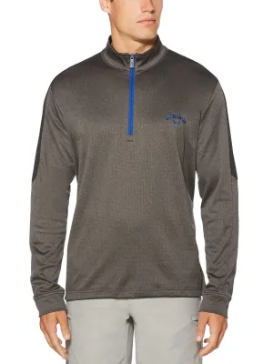 Mens Thermal Heathered Waffle Fleece Mid-Layer