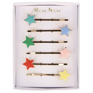 Meri Meri - Enamel Star Hair Slides - 6 pc