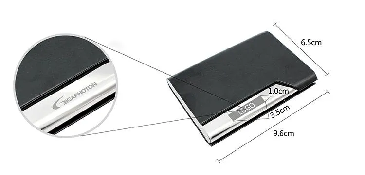 Metal Name Card Holder With Black Cover