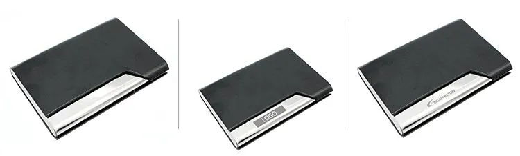 Metal Name Card Holder With Black Cover