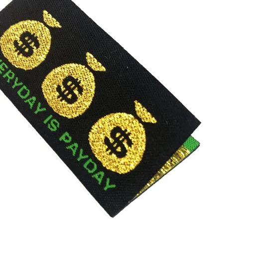 Metallic Finish Custom Woven Labels (Artwork) for Luxury Branding Logo