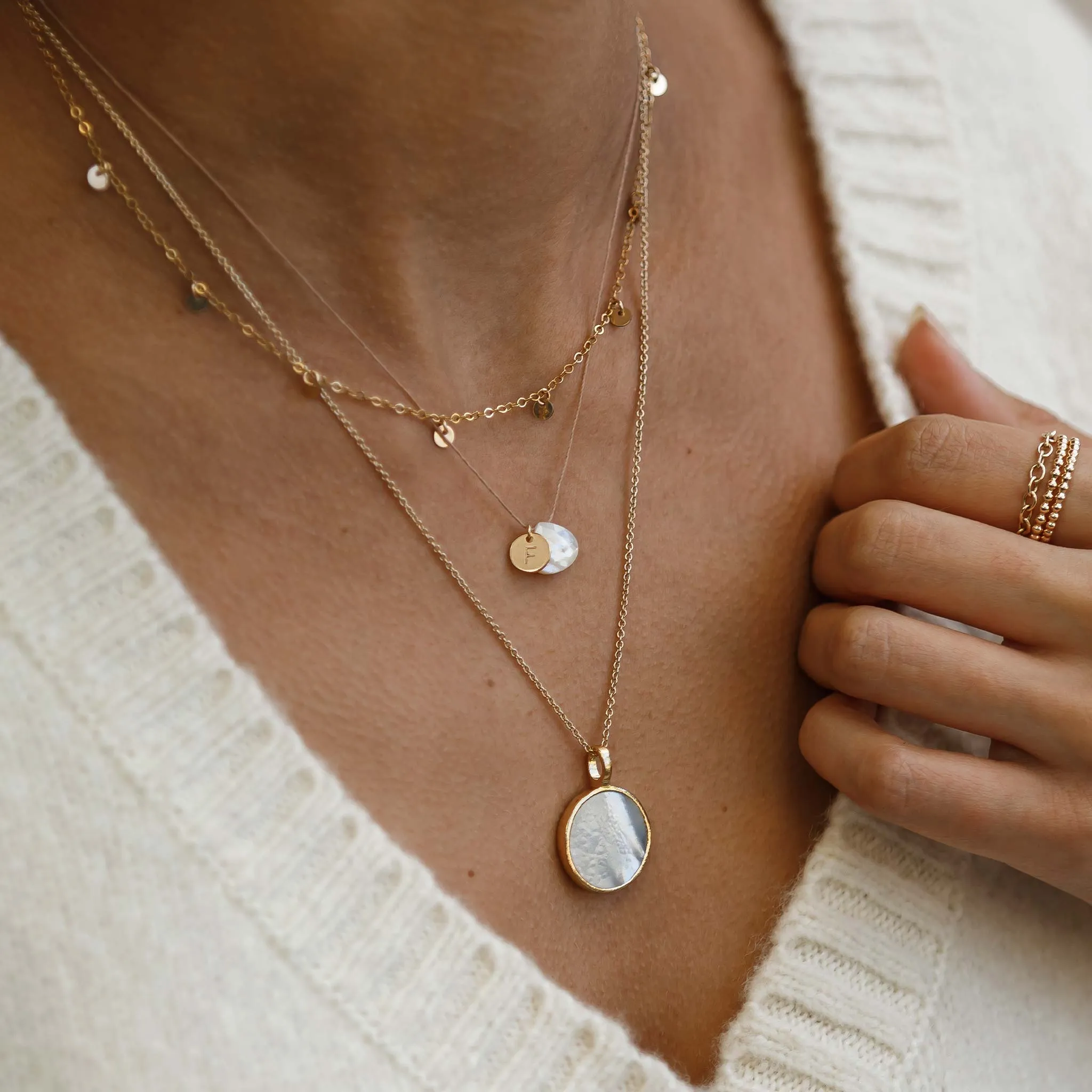 Mother of Pearl Fine Cord Necklace