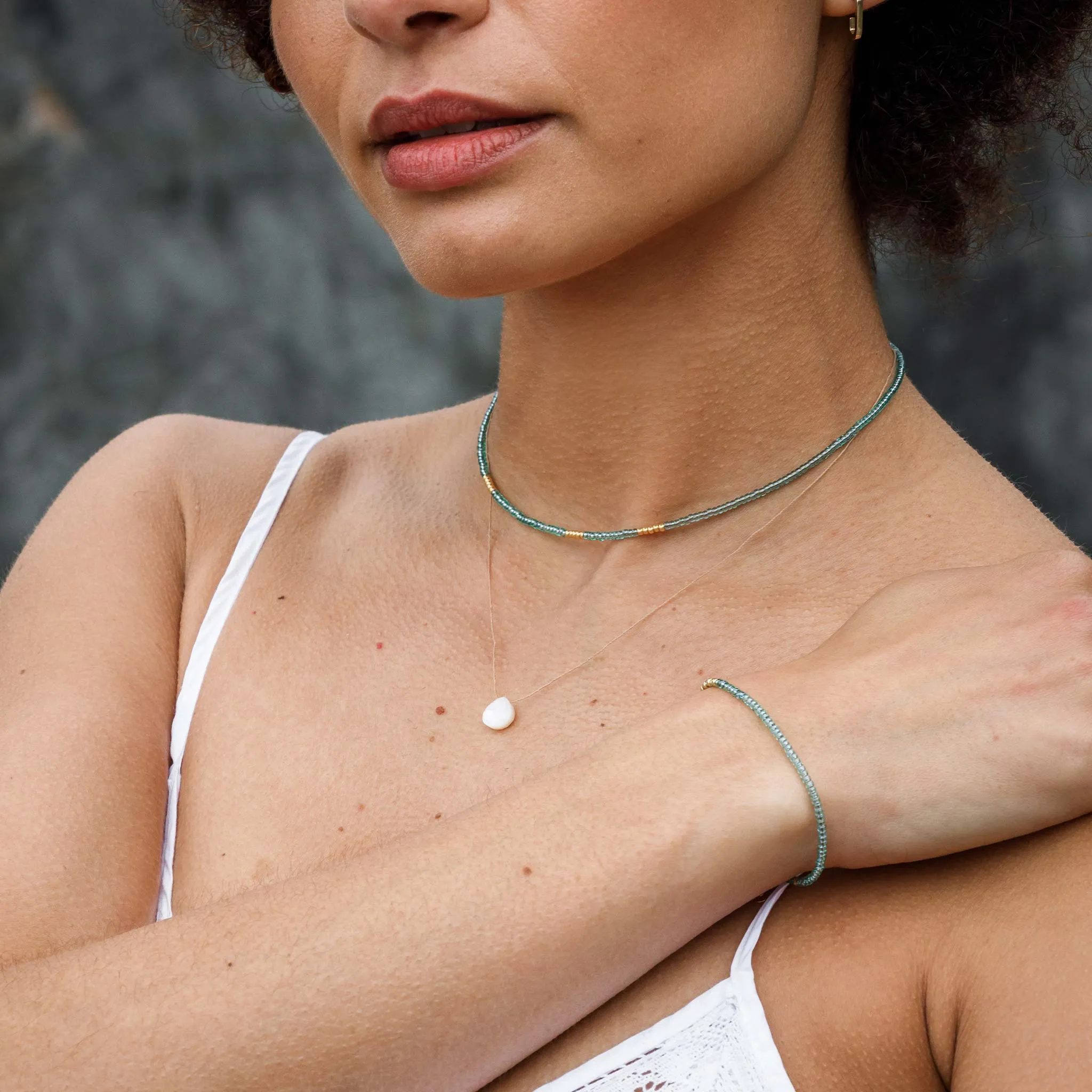 Mother of Pearl Fine Cord Necklace