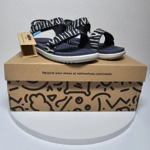 Native Charley Print Sandal Hook-And-Loop Adjustable Straps Zebra Black White 12