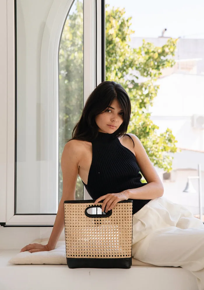 Nell Handbag in Black Rattan