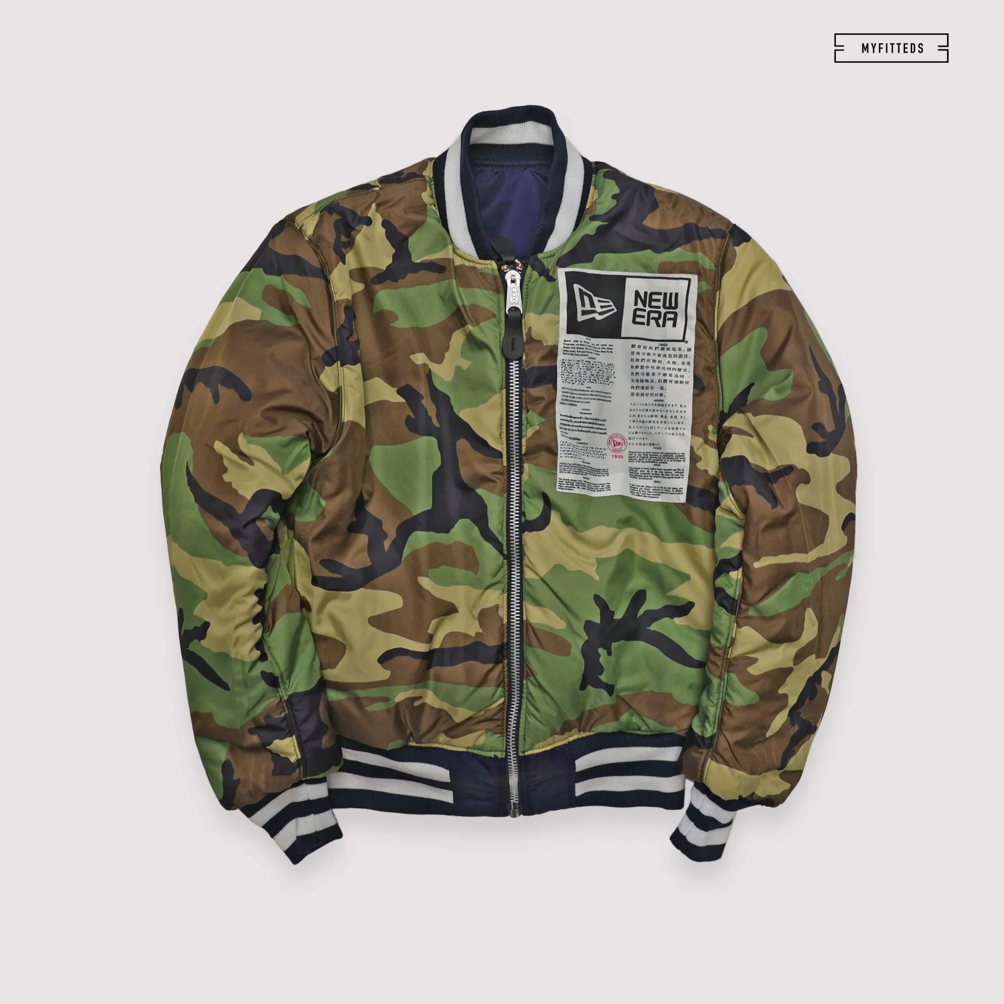 NEW ERA X ALPHA INDUSTRIES BOSTON RED SOX REVERSIBLE BOMBER JACKET