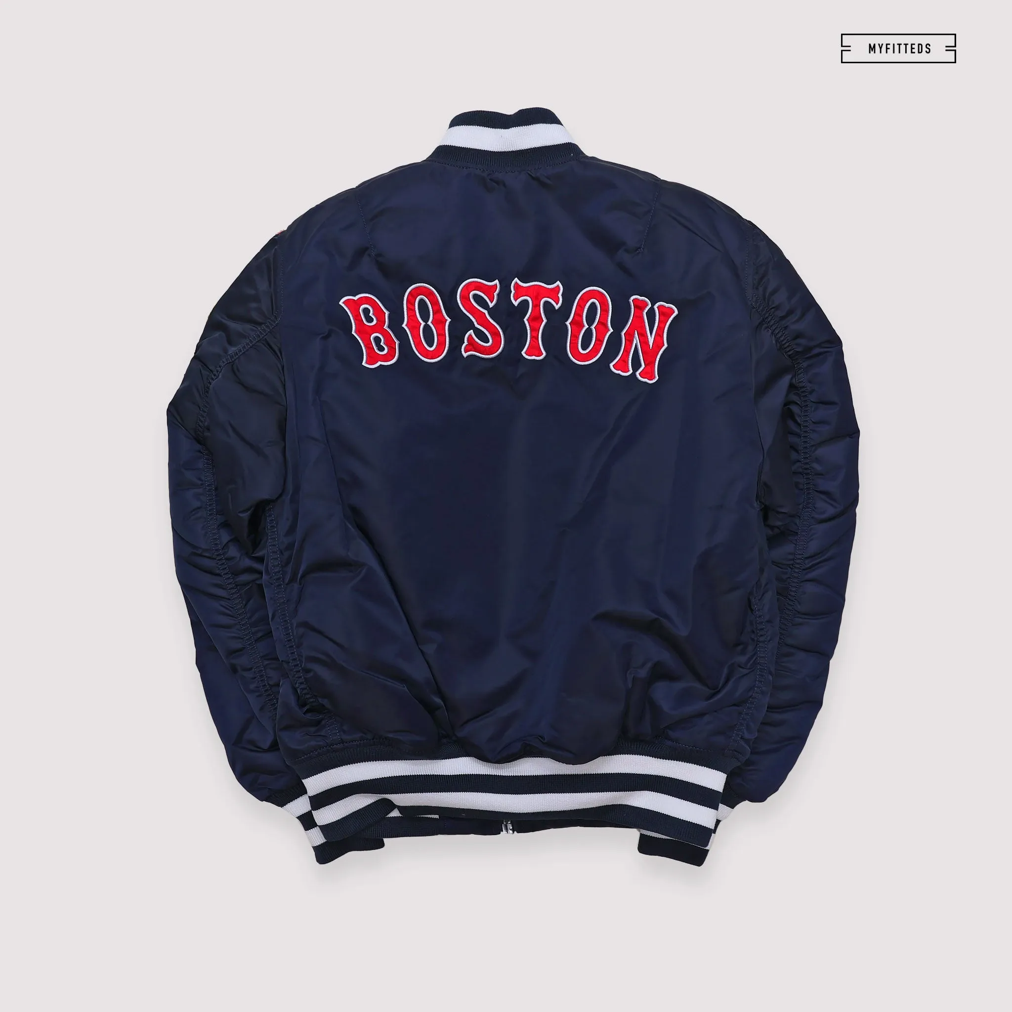 NEW ERA X ALPHA INDUSTRIES BOSTON RED SOX REVERSIBLE BOMBER JACKET