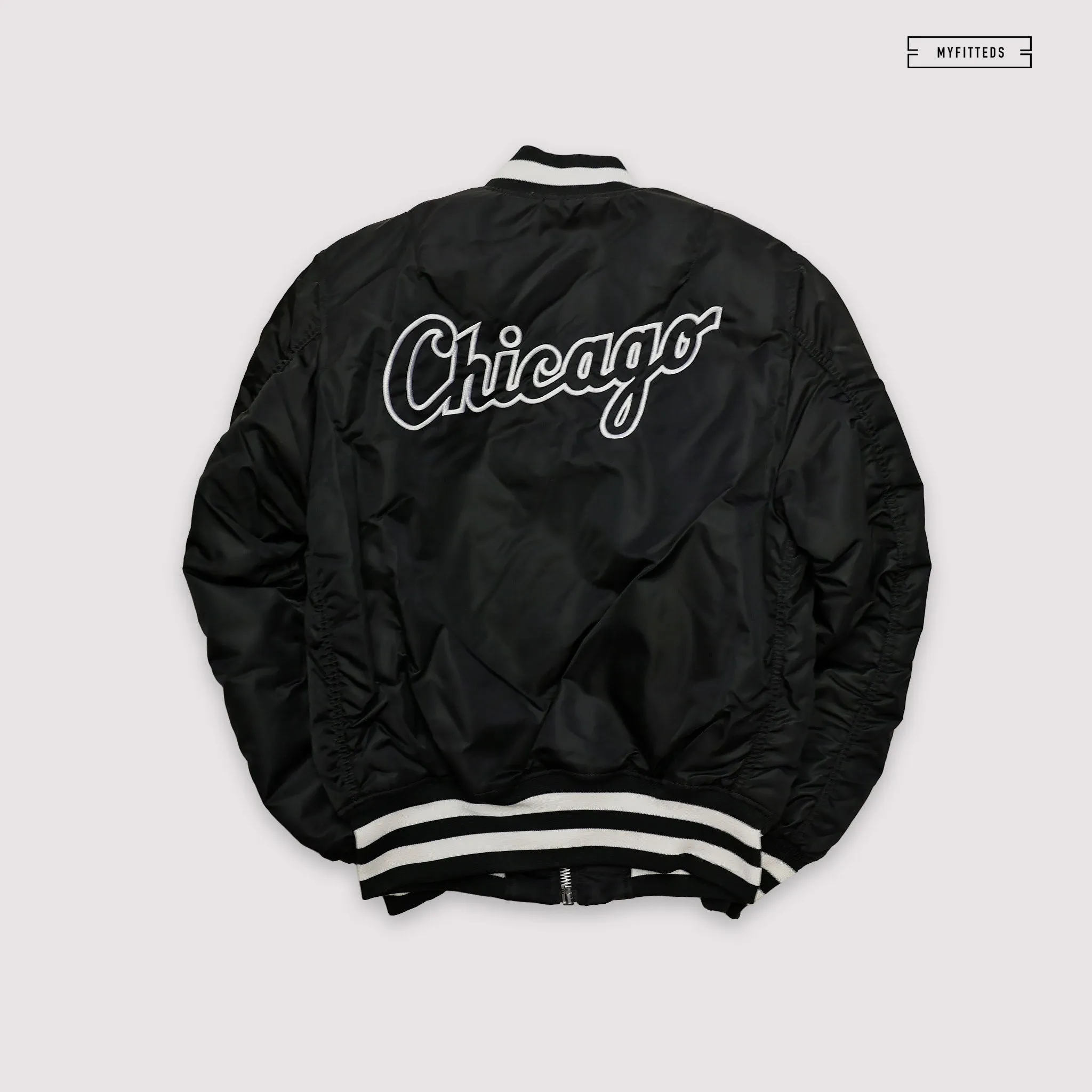 NEW ERA X ALPHA INDUSTRIES CHICAGO WHITE SOX REVERSIBLE BOMBER JACKET