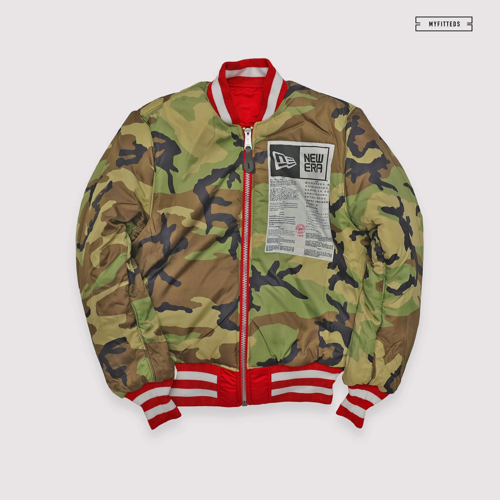 NEW ERA X ALPHA INDUSTRIES ST. LOUIS CARDINALS REVERSIBLE BOMBER JACKET