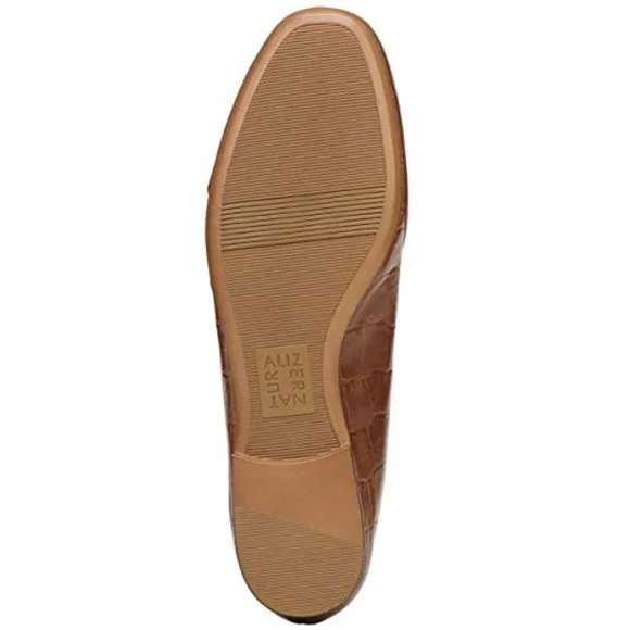 NEW Naturalizer Youth Kit 2 Maple Croco Embossed Print Driving Loafer Brown
