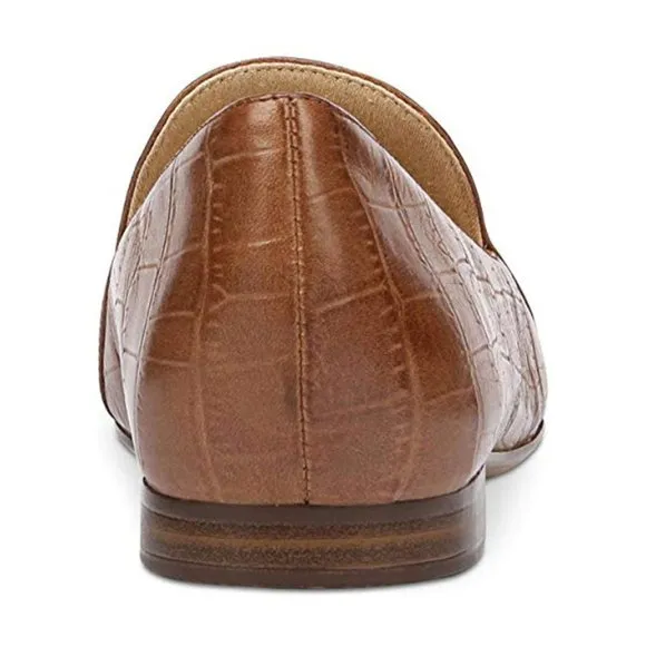 NEW Naturalizer Youth Kit 2 Maple Croco Embossed Print Driving Loafer Brown