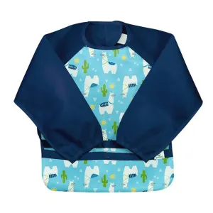 New! Snap & Go™ Easy-wear Long Sleeve Bib-Aqua Llamas (Min. of 2, multiples of 2)