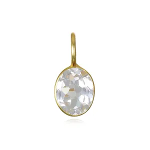 NEW! White Topaz Oval Charm