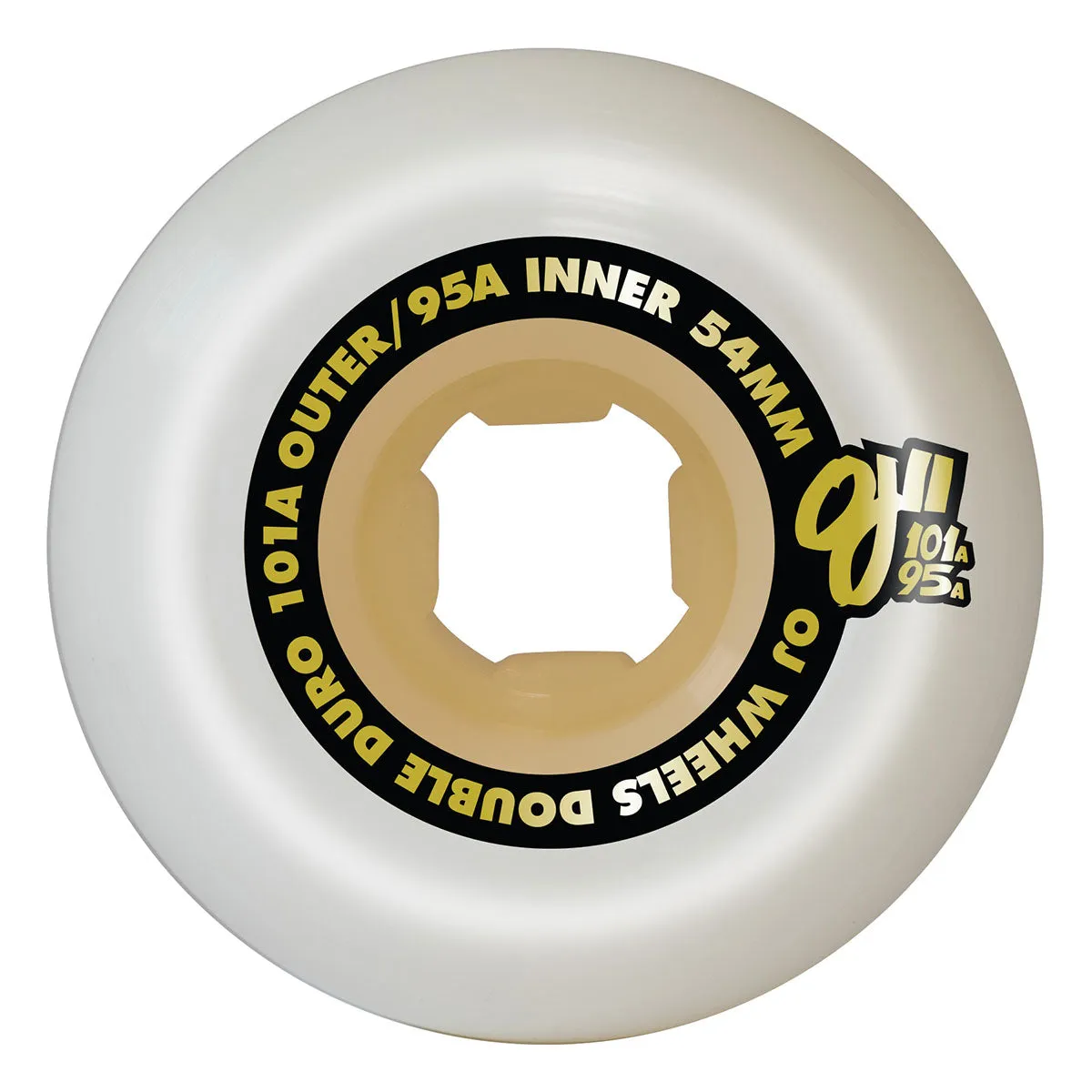 OJ - Double Duro White Gum Mini Combo 54MM 101A/95A Skateboard Wheels