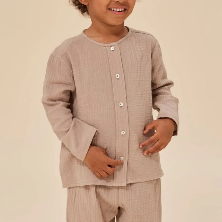Olive Organic Cotton Button Up Shirt