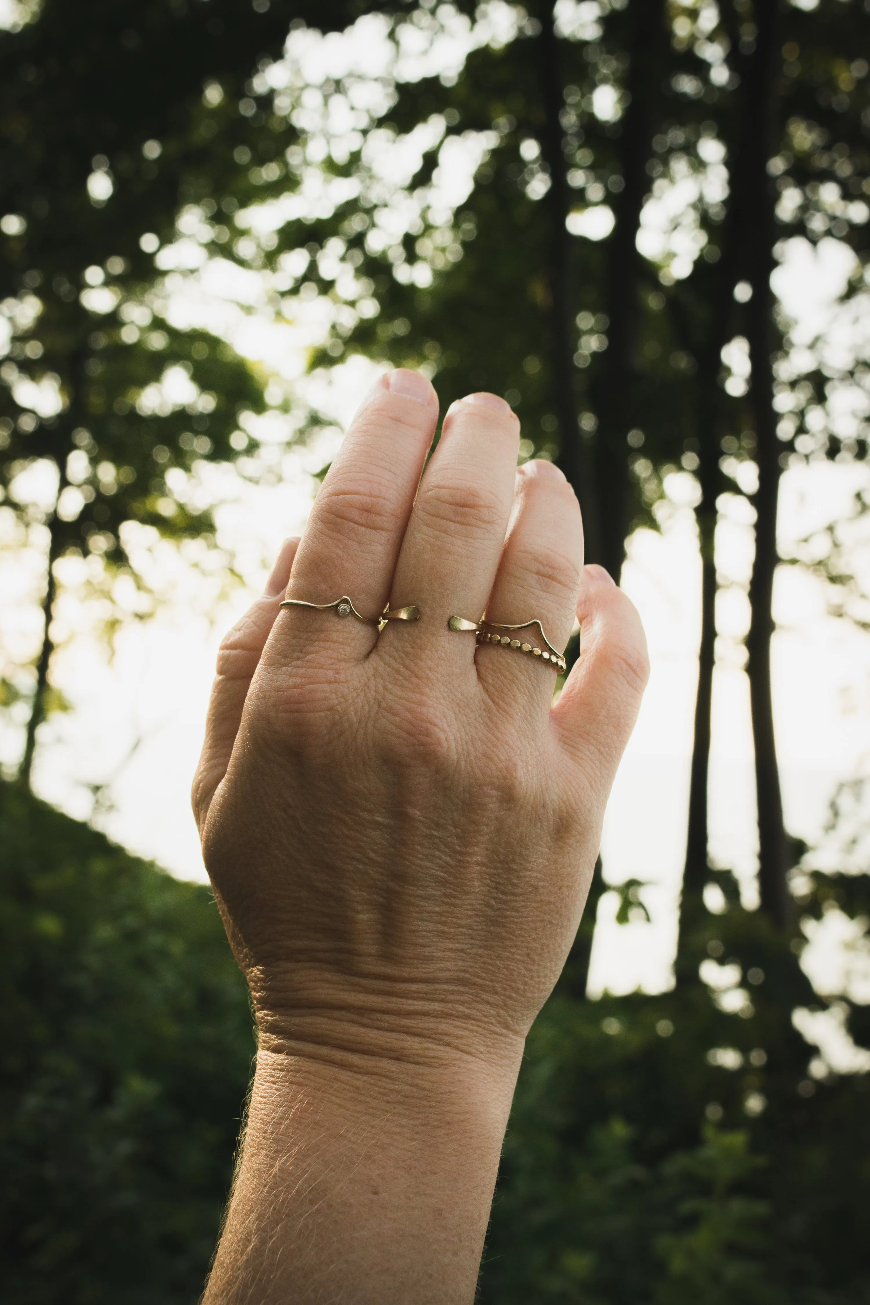 Open Hammered Ring