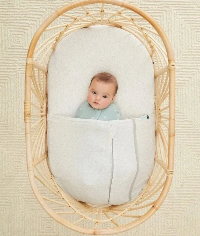 Organic Cot Tuck Sheet/Blanket - Grey Marle