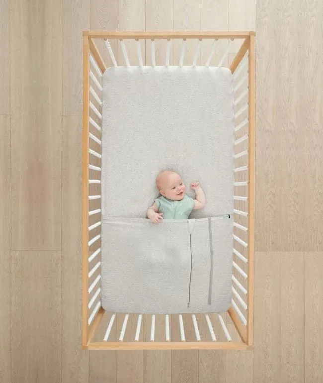 Organic Cot Tuck Sheet/Blanket - Grey Marle