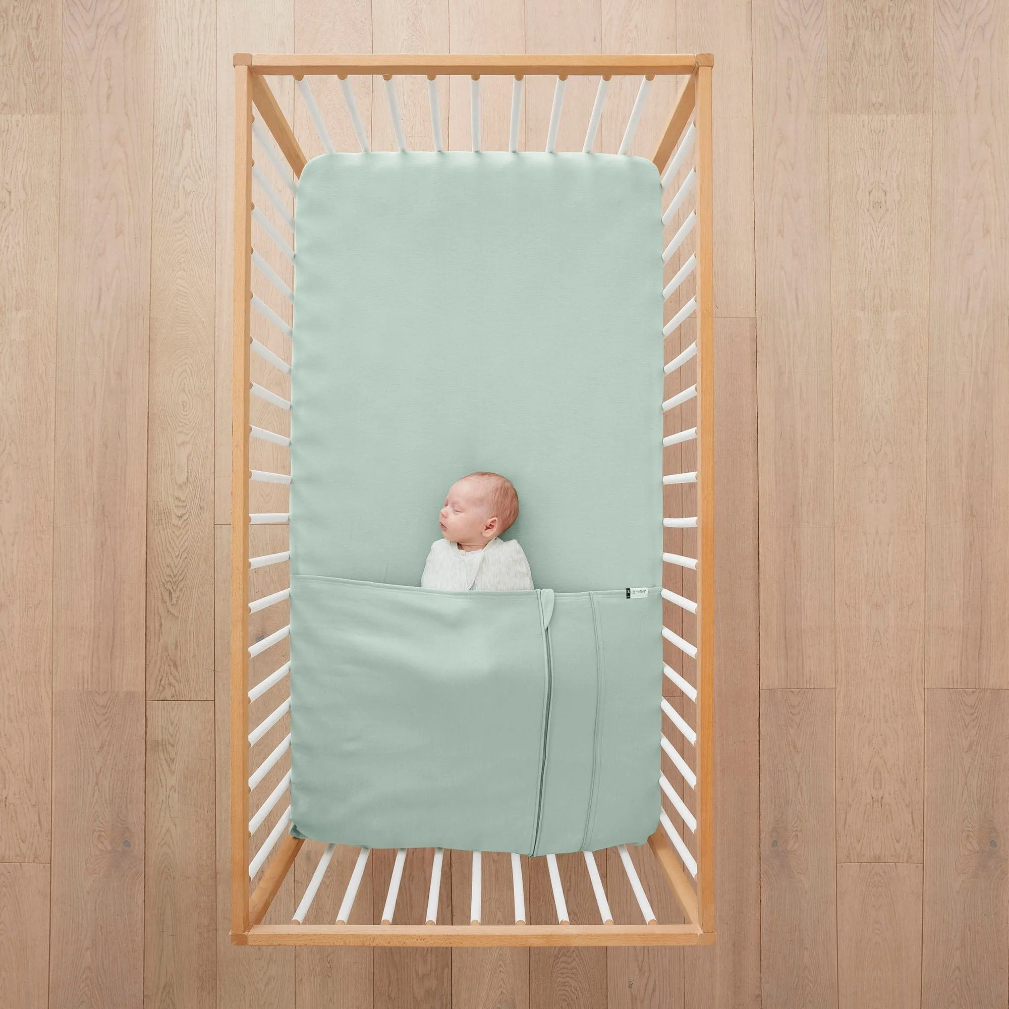 Organic Cot Tuck Sheet/Blanket - Sage