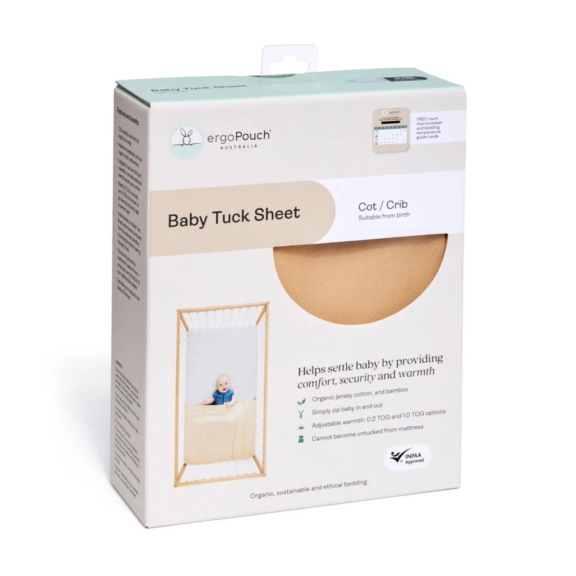 Organic Cot Tuck Sheet/Blanket - Wheat