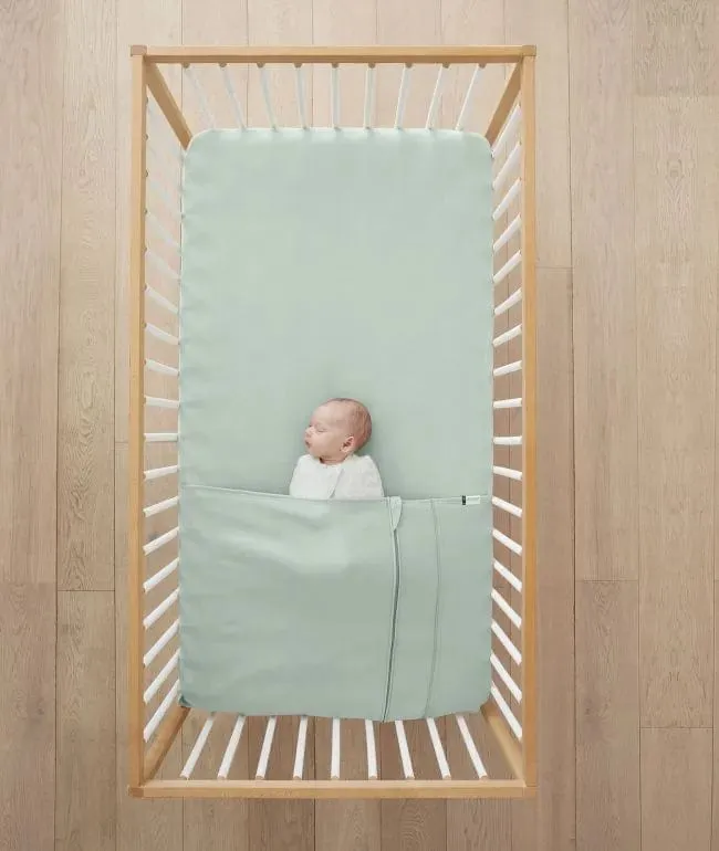 Organic Crib Tuck Sheet/Blanket - Sage