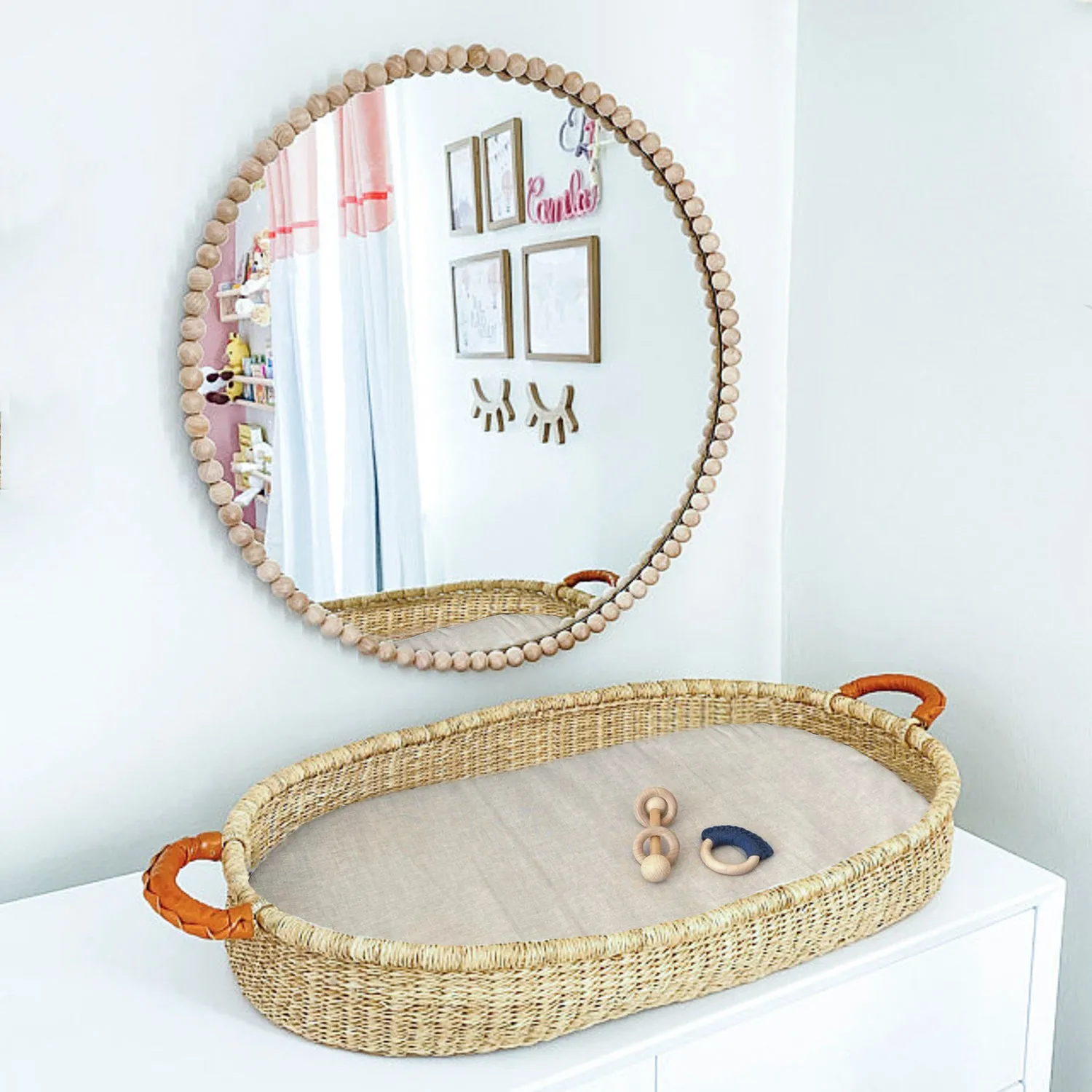 Organic Flax Baby Changing Pad, Cover & Basket