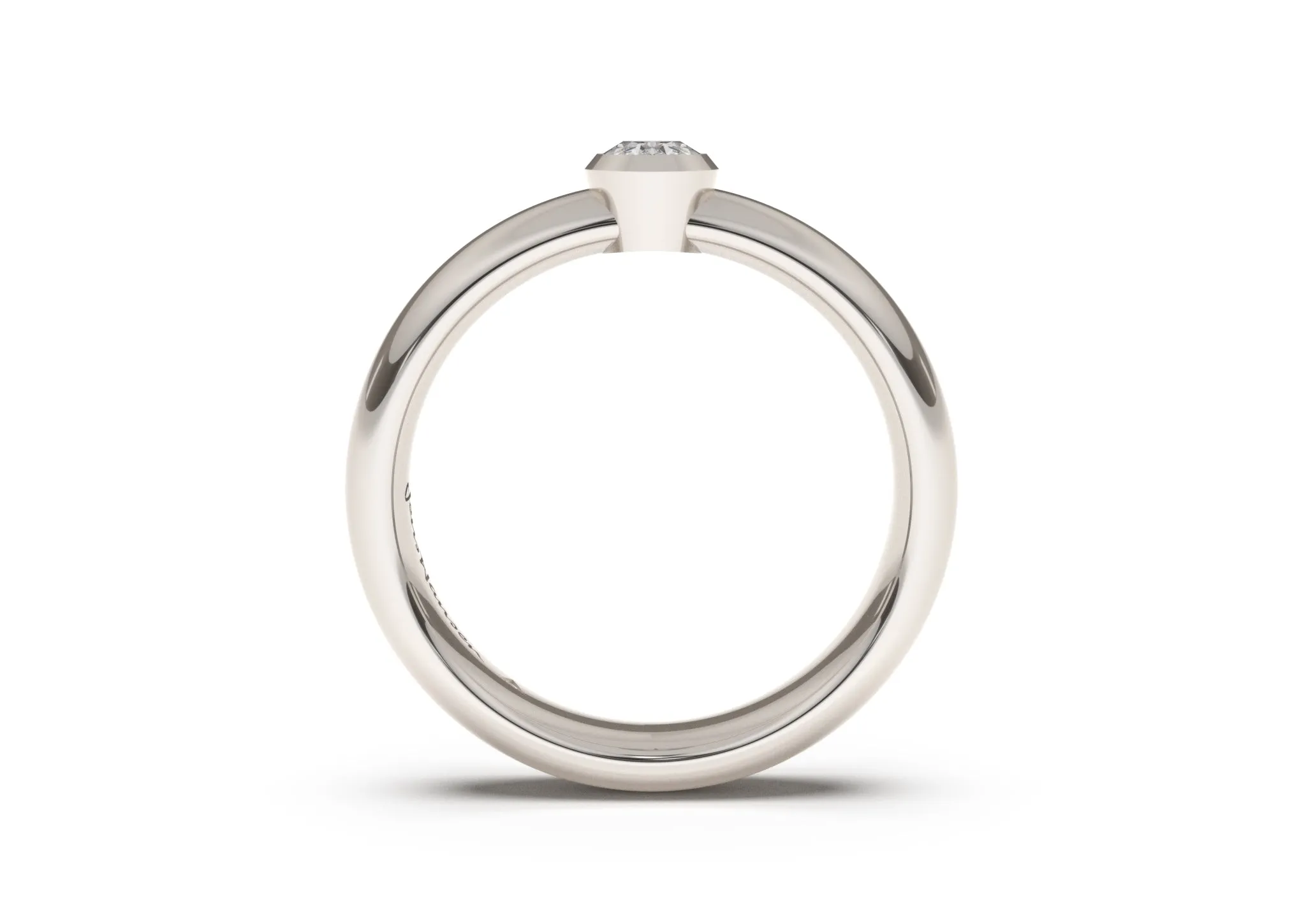 Oval Elegant Engagement Ring, White Gold & Platinum