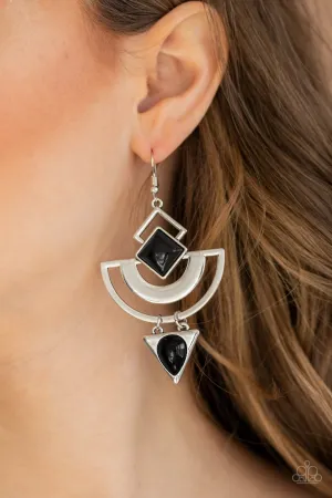 Paparazzi - Geo Gypsy Black - Earring