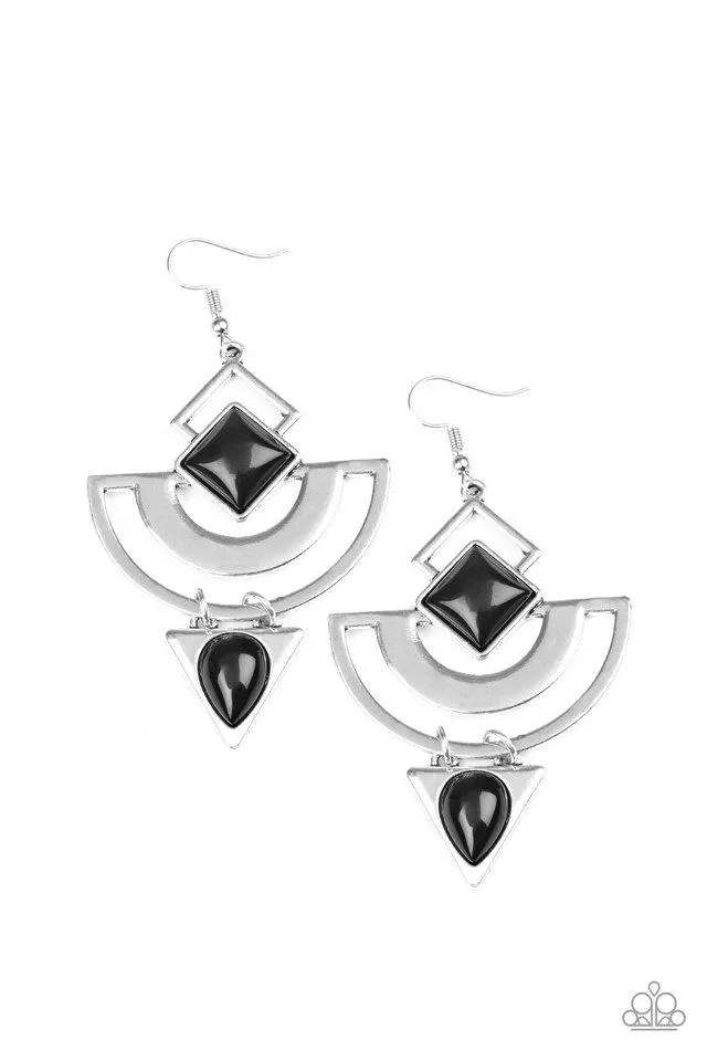 Paparazzi - Geo Gypsy Black - Earring