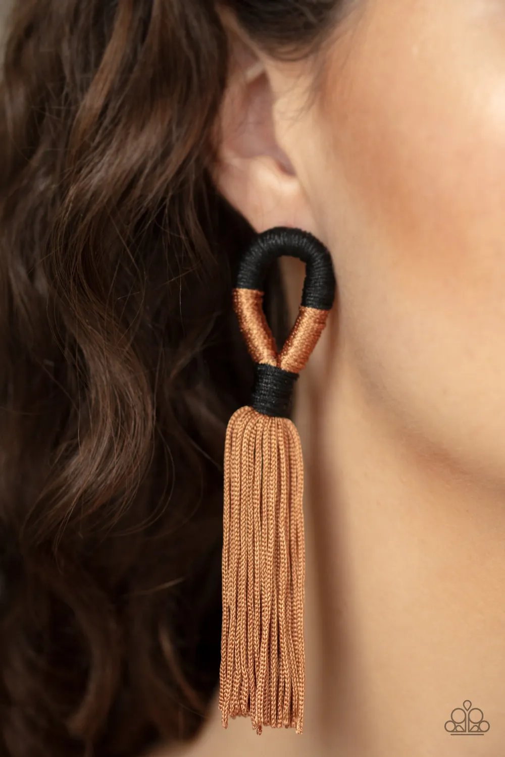Paparazzi Moroccan Mambo Earrings Brown