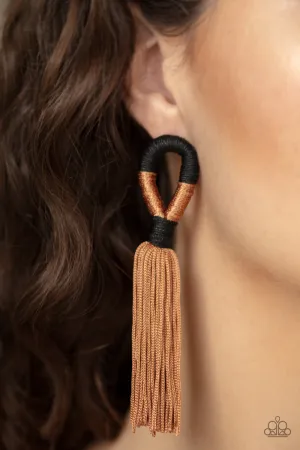 Paparazzi Moroccan Mambo Earrings Brown