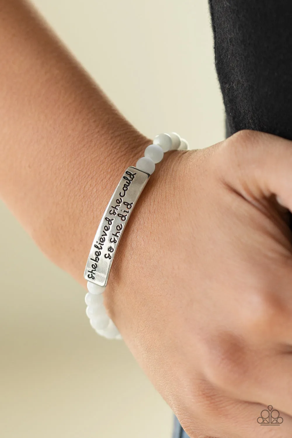 Paparazzi So She Did Bracelet White