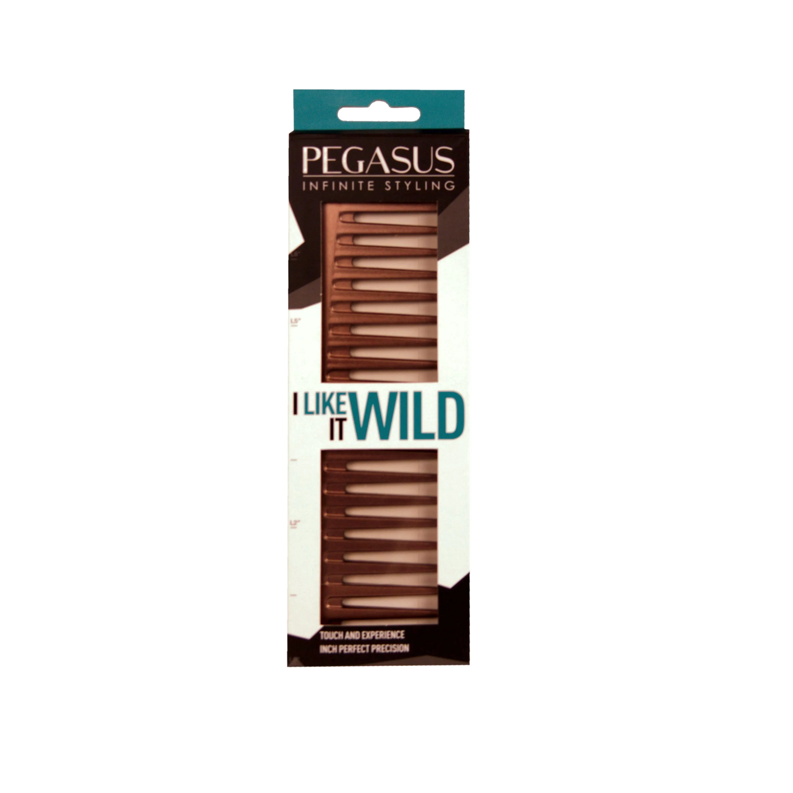 Pegasus MICOLOR 404, 7in Hard Rubber Wide Tooth Tall Styling Comb, Handmade, Seamless, Smooth Edges, Anti Static, Heat and Chemically Resistant, Wet Hair, Everyday Grooming Comb | Peines de goma dura - Gold