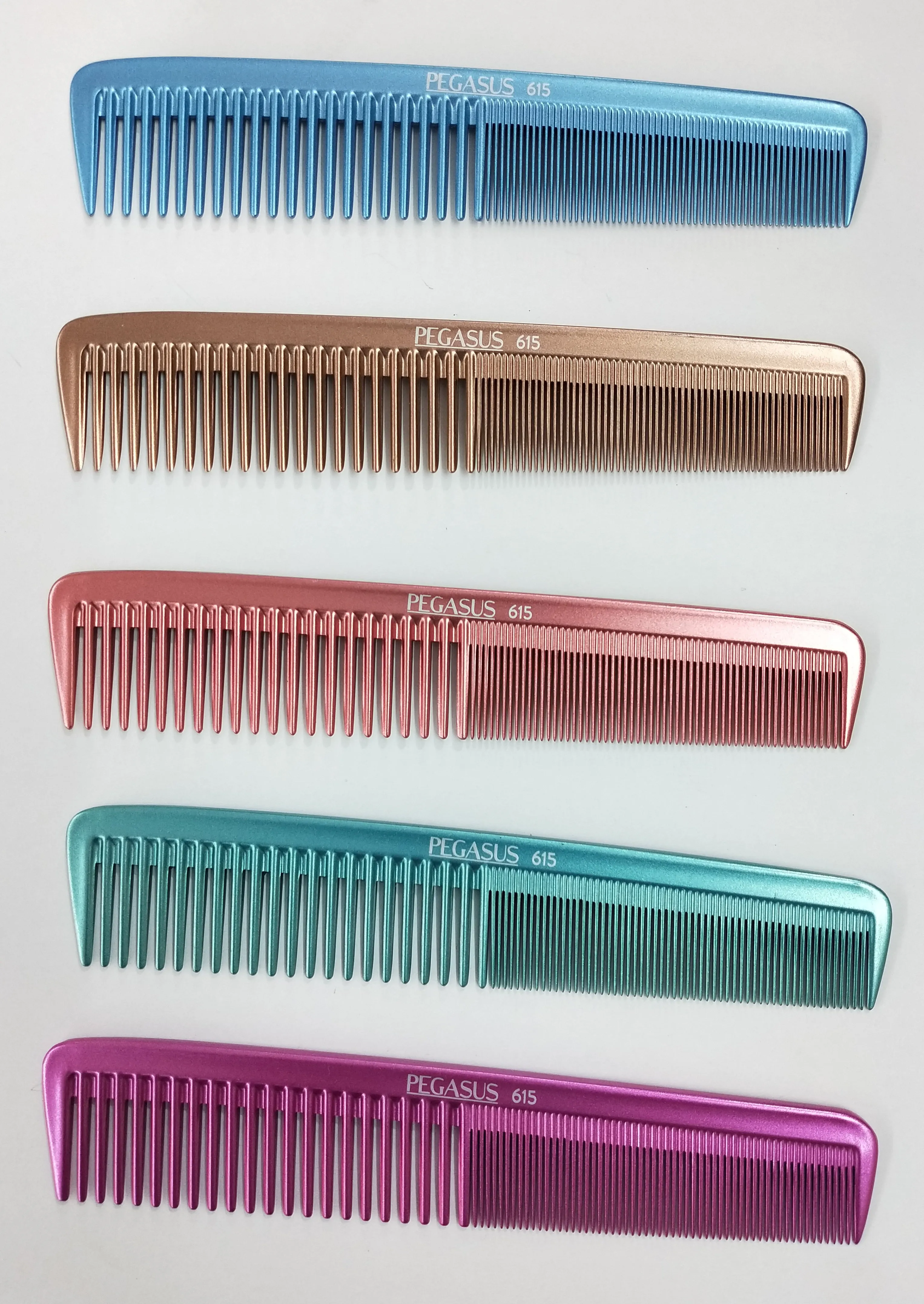 Pegasus MICOLOR 615, 7in Hard Rubber Clipper Comb, Handmade, Seamless, Smooth Edges, Anti Static, Heat and Chemically Resistant, Portable Pocket Purse Dresser Comb | Peines de goma dura - Green