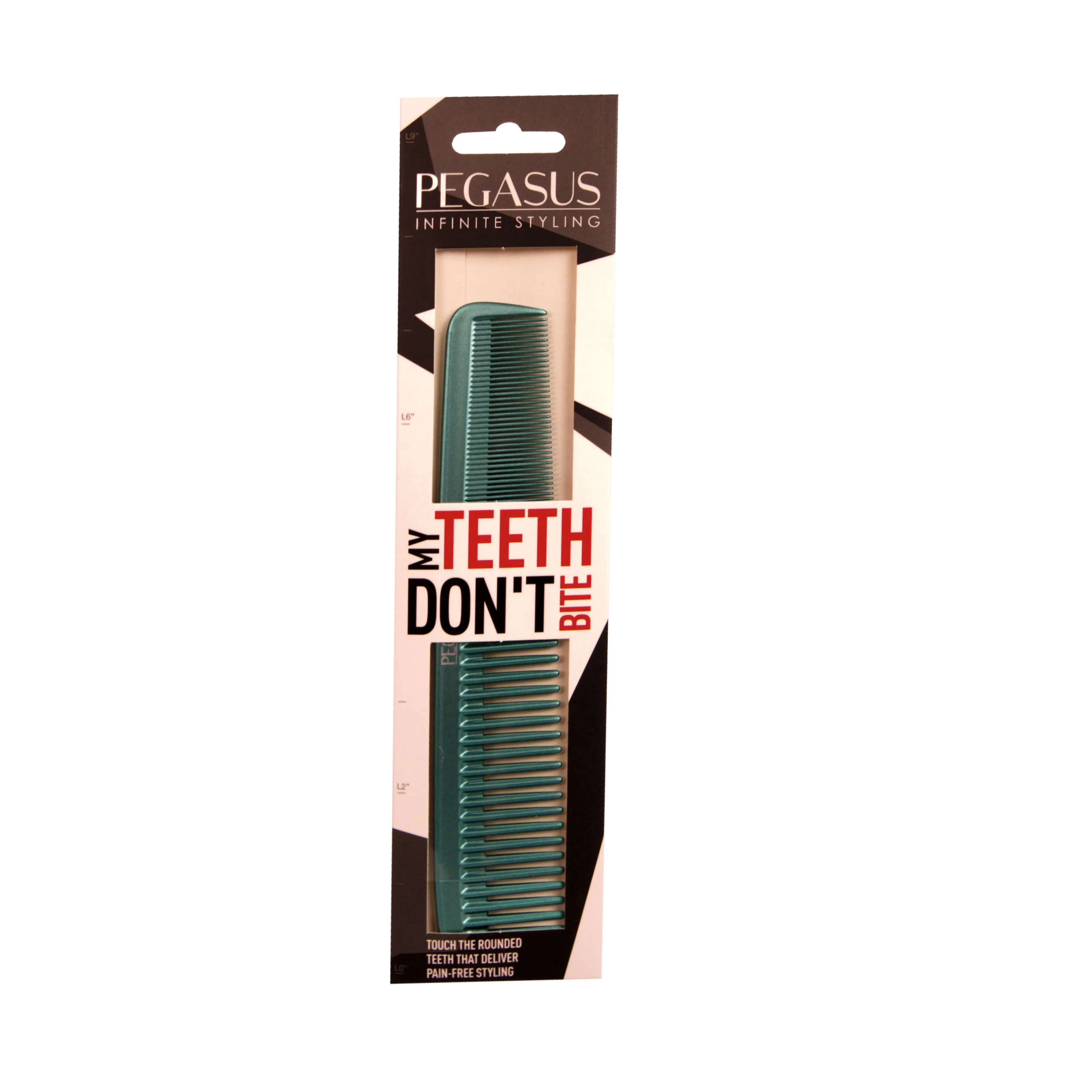 Pegasus MICOLOR 615, 7in Hard Rubber Clipper Comb, Handmade, Seamless, Smooth Edges, Anti Static, Heat and Chemically Resistant, Portable Pocket Purse Dresser Comb | Peines de goma dura - Green