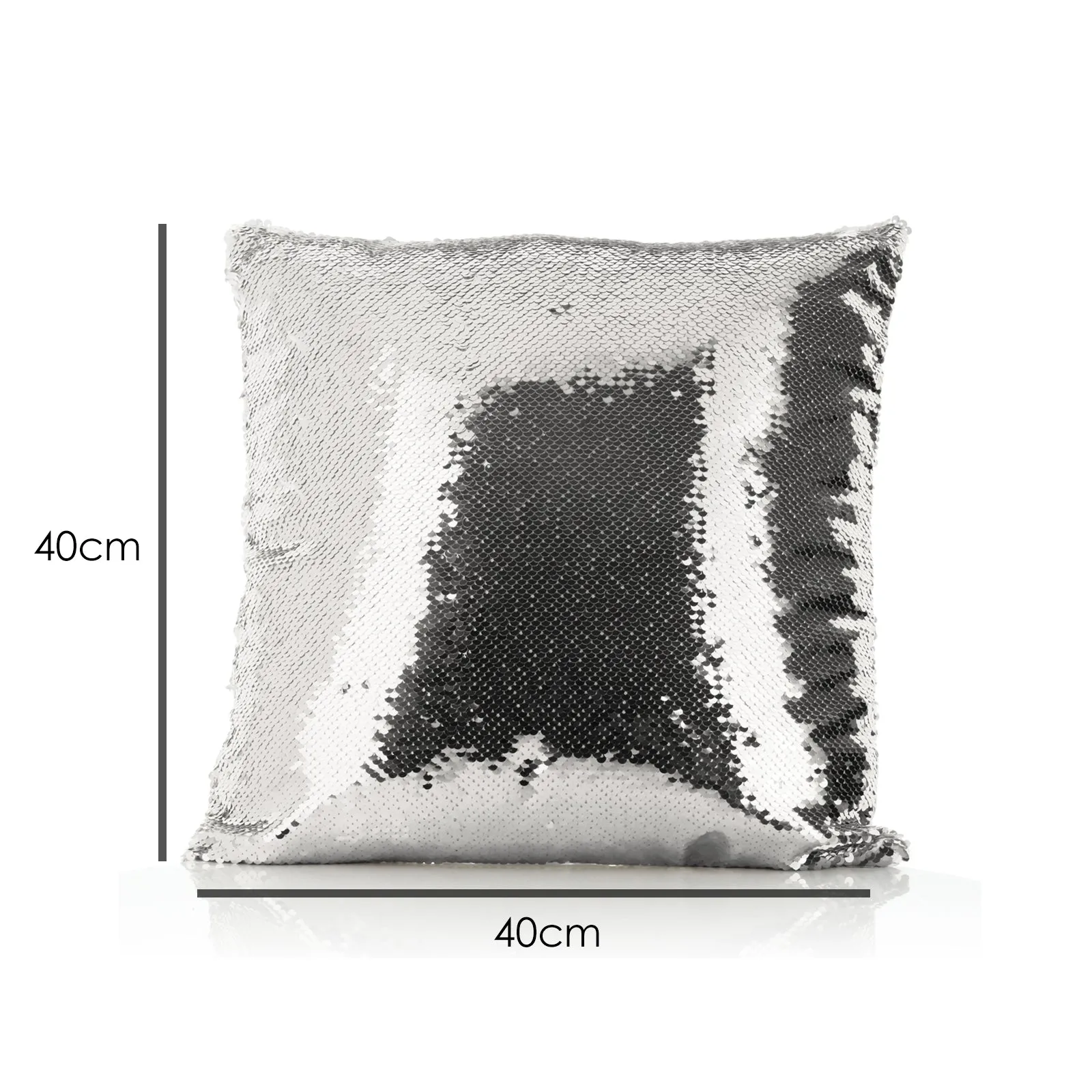 Personalised Sequin Cushion with Hippo Rain Drop Glitter Print and Cute Text