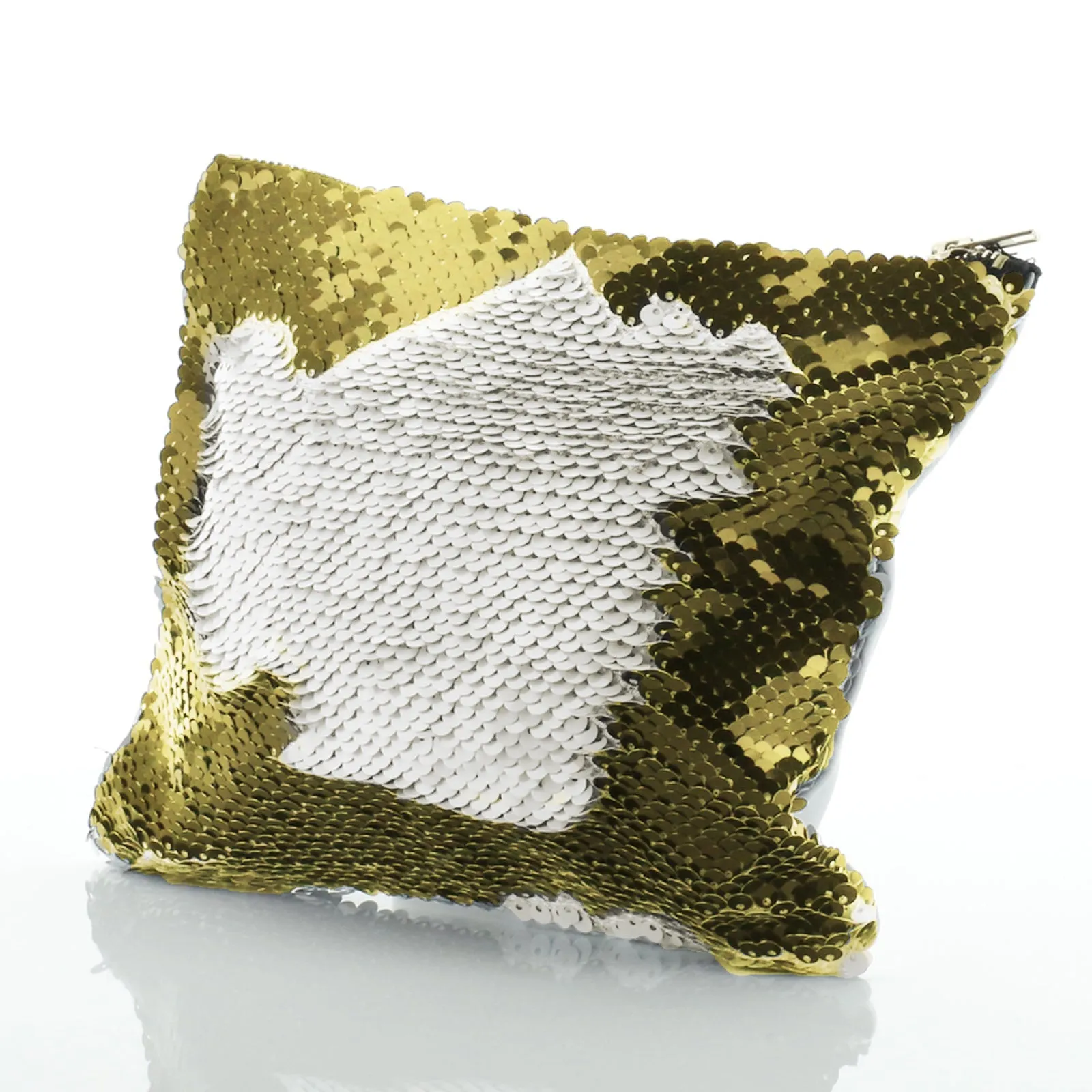 Personalised Sequin Zip Bag with Red squirrel Heart Wreaths and Cute Text